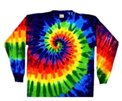 Long Sleeve Tie Dye T-Shirt, Rainbow swirl long sleeve tie dye shirt